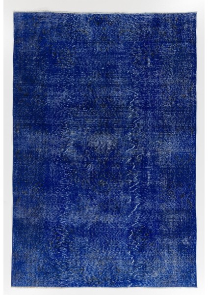 (195 x 290 cm ) Koyu Mavi Renkli Anadolu Halısı, El Dokuma Anadolu Halısı
