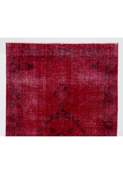 (122 x 200 cm ) Kırmızı Renkli Anadolu Halısı, El Dokuma Anadolu Halısı