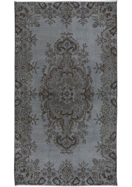 117 x 203 cm El Dokuması Gri Halı, Oturma Odası ve Çalışma Odası Için Modern Halı