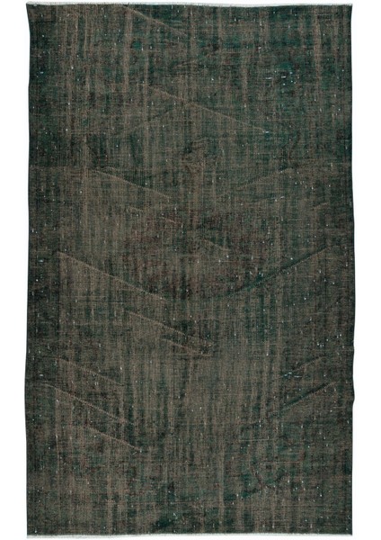 160 x 257 cm El Dokuması Halı, Yeşil Modern Halı, El Yapımı Yünlü Halı