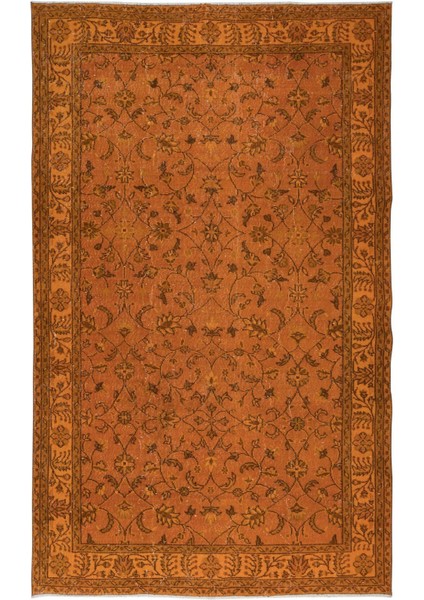 182 x 296 cm El Dokuma Alan Halısı, El Düğümlü Turuncu Modern Halı