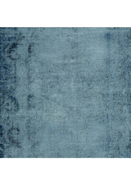 176 x 274 cm Mavi Oturma Odası Halısı, Yenilenmiş Lacivert Halı, El Düğümlü Alan Halısı