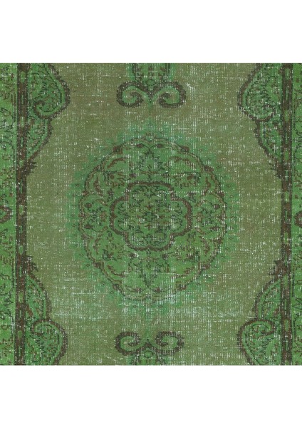 150 x 273 cm Çağdaş Yeşil Halı, El Düğümlü Mutfak Halısı, El Yapımı Halı indirimleri