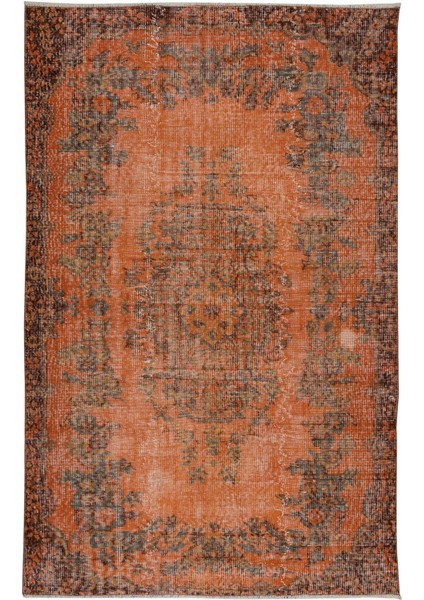 145 x 218 cm Turuncu Ofis Halısı, El Yapımı Halı, El Düğümlü Halı