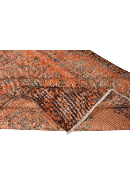 145 x 218 cm Turuncu Ofis Halısı, El Yapımı Halı, El Düğümlü Halı