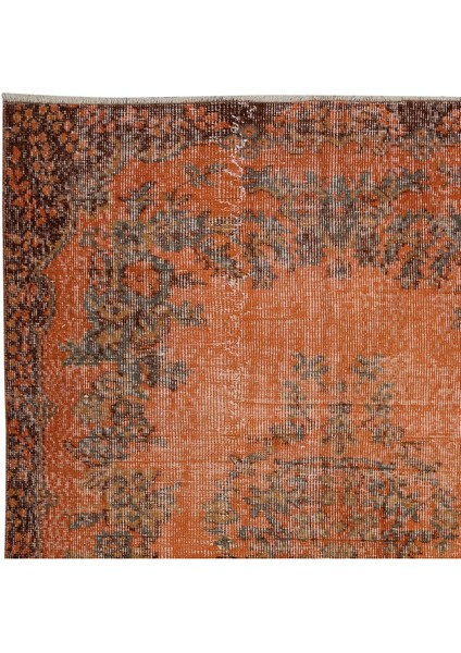 145 x 218 cm Turuncu Ofis Halısı, El Yapımı Halı, El Düğümlü Halı