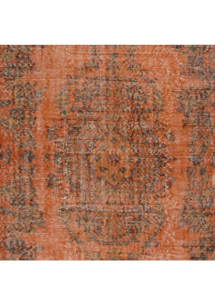 145 x 218 cm Turuncu Ofis Halısı, El Yapımı Halı, El Düğümlü Halı