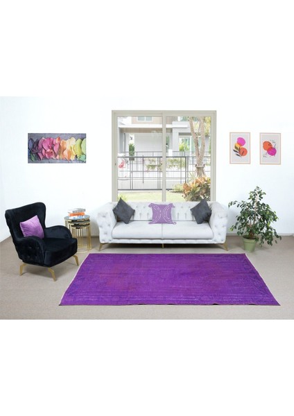 178 x 278 cm Modern Ev Dekoru Halı, El Dokuma Halı, Yenilenmiş Mor Halı, Türkiye'den El Yapımı Halı fiyatları