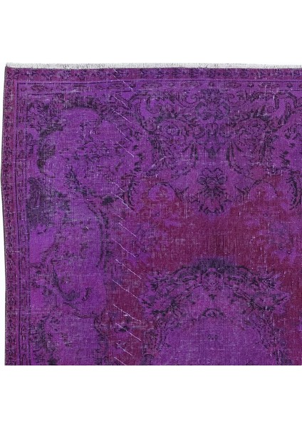 153 x 250 cm Mor Tonlarda El Dokuması Halı, Modern El Düğümlü Halı, Eski Türk Halısı fırsatları