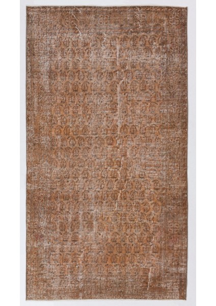 ( 119 x 213 cm ) Kahverengi Renkli Anadolu Halısı, El Dokuması Otantik Halı