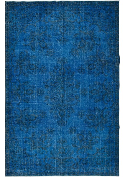 203 x 320 cm Modern Ev ve Ofis Dekoru Için Mavi Halı, El Yapımı Anadolu Büyük Halı