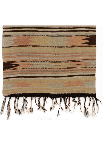 85 x 140 cm El Dokuma Eski Çizgili Anadolu Kilimi. Düz Dokuma Kilim. Yün