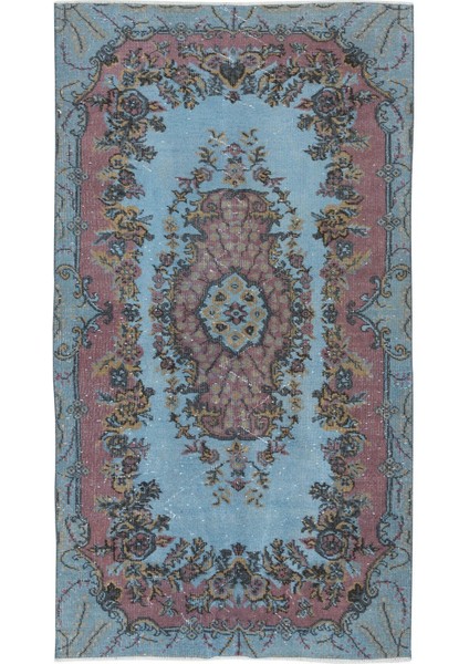 112 x 250 cm Mavi El Dokuması Halı, Mutfak ve Yemek Odası Için Modern Halı