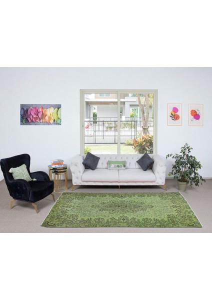 160 x 270 cm Geleneksel El Dokuması Yeşil Halı, Anadolu'dan Yünlü Halı, Modern Alan Halısı fiyatları