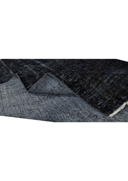 169 x 245 cm El Dokuması Yeniden Boyanmış Eski Türk Halısı, Modern Siyah El Yapımı Yünlü Halı modelleri