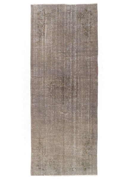 ( 147 x 377 cm ) Gri El Dokuması Yolluk Halı, Anadolu Halısı, Gri Yolluk