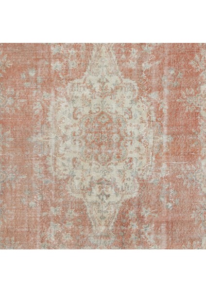 170 x 267 cm Bej ve Kırmızı Madalyon Desenli Geleneksel El Düğümlü Türk Işi Halı indirimleri