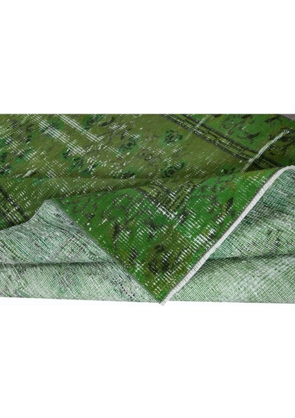 163 x 266 cm El Yapımı Türk Halısı, Yeşil El Dokuması Halı, Modern Yünlü Halı modelleri
