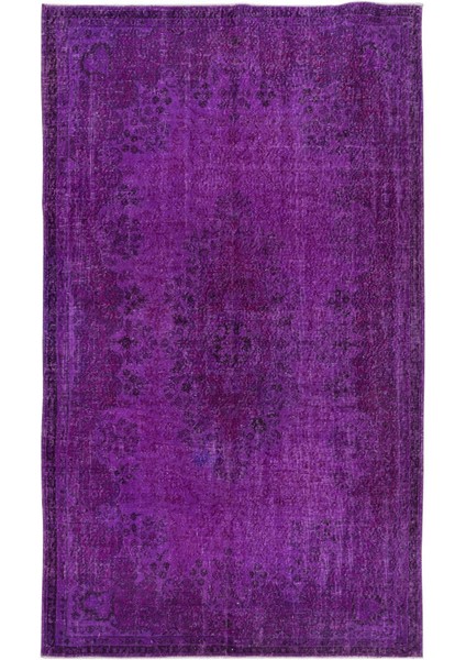 175 x 302 cm Mor Tonlarda El Dokuması Halı, Modern El Düğümlü Halı, Eski Türk Halısı