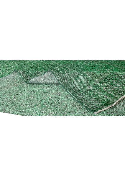 196 x 302 cm El Dokuması Yeniden Boyanmış Eski Türk Halısı, Modern Yeşil El Yapımı Yünlü Halı modelleri