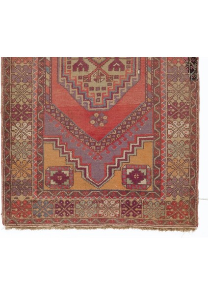 115 x 198 cm Eski Türk Köy Halısı, Benzersiz El Düğümlü Yün Halı modelleri