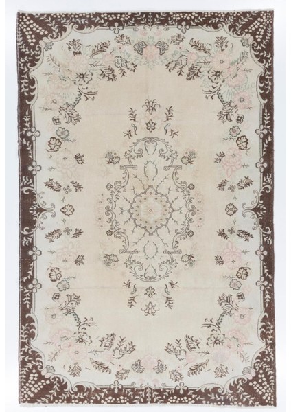 214 x 330 cm Eski Bahçe Tasarımı Anadolu Halısı, El Yapımı Eski Dekoratif Halı