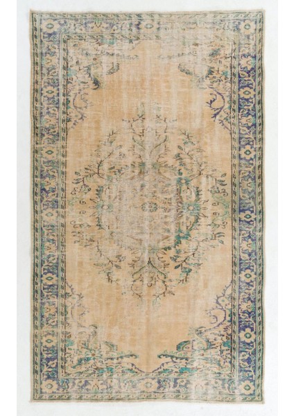 192 x 316 cm Ince El Dokuma Orta Anadolu Türk Bölge Halısı. Eski Halı.