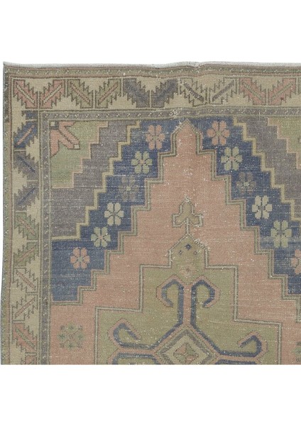 134 x 270 cm Madalyonlu Geleneksel Halı, Yaklaşık 1960'LARDAN, El Yapımı Türk Köy Halısı fırsatları
