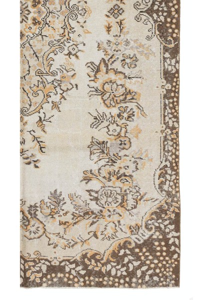 180 x 295 cm Eski Türk Yün Halısı. Rustik Kır Evi Tarzı. El Yapımı Madalyon Desenli Halı