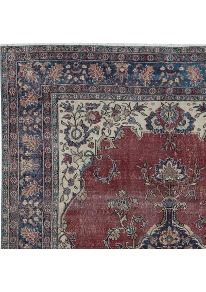 210 x 315 cm Kır Evleri, Kabile, Geleneksel Iç Mekanlar Için Eski El Yapımı Türk Halısı fırsatları
