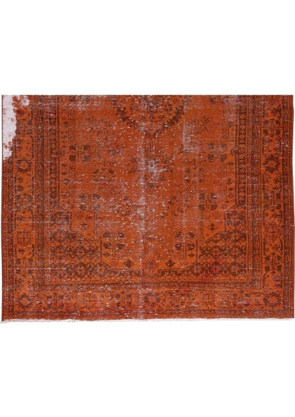 188 x 297 cm El Dokuması Otantik Eski Anadolu Halısı, Modern Turuncu El Yapımı Yünlü Halı indirimleri