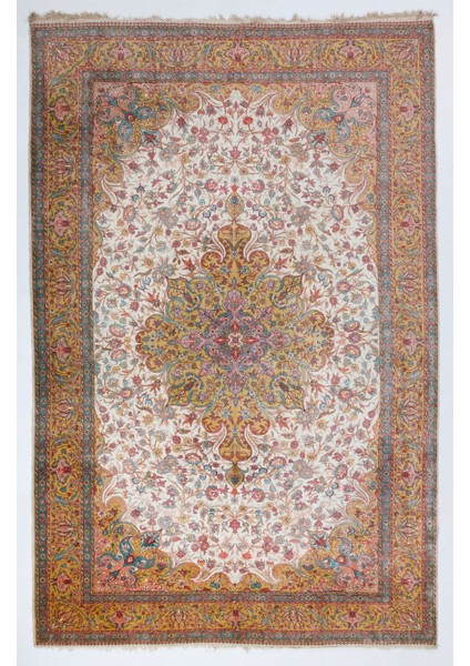 220 x 335 cm Ipek Eski Muhteşem El Yapımı Kayseri Halısı