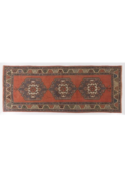 145 x 358 cm Eski Yaşlı El Düğümlü Orta Anadolu Yolluk Halı, Antre Hol Halı, Koridor Halısı indirimleri