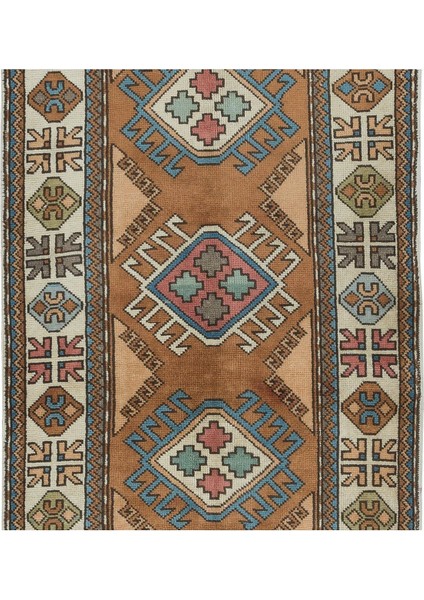 105 x 406 cm El Düğümlü Türk Koridor Halısı, Yaklaşık 2000'LERDE Yapıldı, Dar Koridor Yolluğu indirimleri
