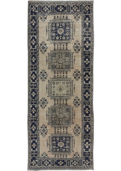 143 x 357 cm Eski El Düğümlü Koridor Halısı, Geniş Koridor Yolluğu, Merdiven Halısı
