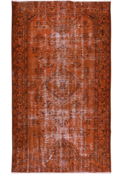 152 x 267 cm El Dokuması Otantik Eski Anadolu Halısı Modern Turuncu El Yapımı Yünlü Halı fiyatları