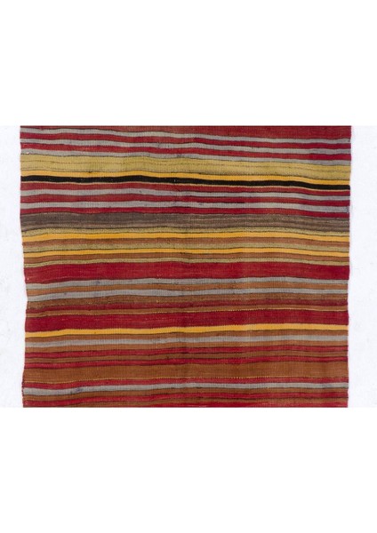 140 x 340 cm El Yapımı Eski Yolluk Kilim (Düz Dokuma), Yün El Dokuma Halı