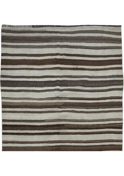125 x 390 cm Bej ve Kahverengi Doğal Yünden Düz Dokuma Eski Anadolu Yolluk Kilim, Koridor Kilimi fırsatları