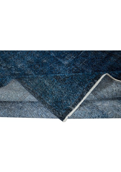 210 x 308 cm Modern El Yapımı Mavi Renkli Türk Halısı, El Dokuması Düz Lacivert Büyük Halı modelleri