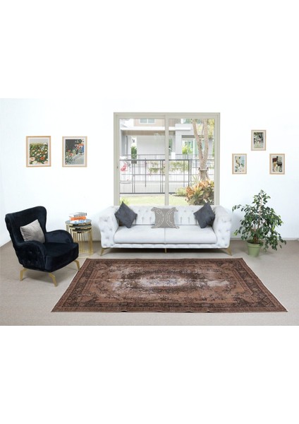 182 x 296 cm Kahverengi Salon Halısı, El Dokuması Yünlü Türk Halısı, Pamuklu Alan Halısı fiyatları