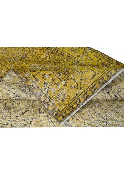 153 x 281 cm Decorative Sarı El Dokuması Halı, Yeniden Boyanmış Eski Halı modelleri