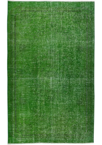 173 x 282 cm El Dokuması Yeniden Boyanmış Eski Türk Halısı, Modern Yeşil El Yapımı Yünlü Halı fiyatları