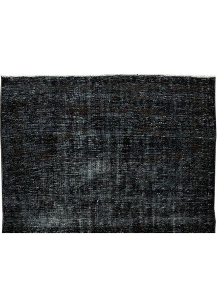 169 x 245 cm El Dokuması Yeniden Boyanmış Eski Türk Halısı, Modern Siyah El Yapımı Yünlü Halı fırsatları