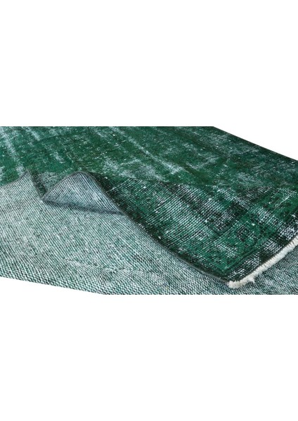 145 x 232 cm El Dokuması Yeniden Boyanmış Eski Türk Halısı, Modern Yeşil El Yapımı Yünlü Halı modelleri