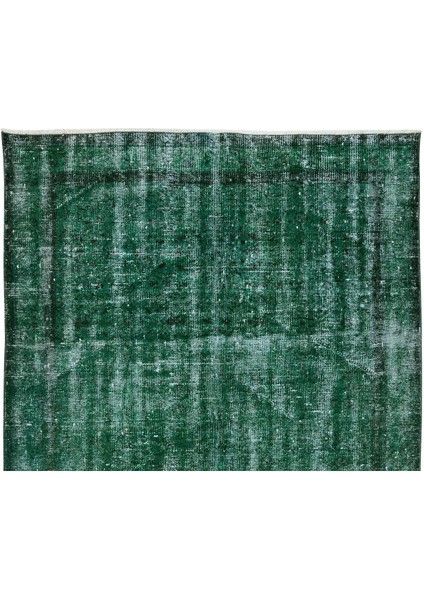 145 x 232 cm El Dokuması Yeniden Boyanmış Eski Türk Halısı, Modern Yeşil El Yapımı Yünlü Halı fırsatları