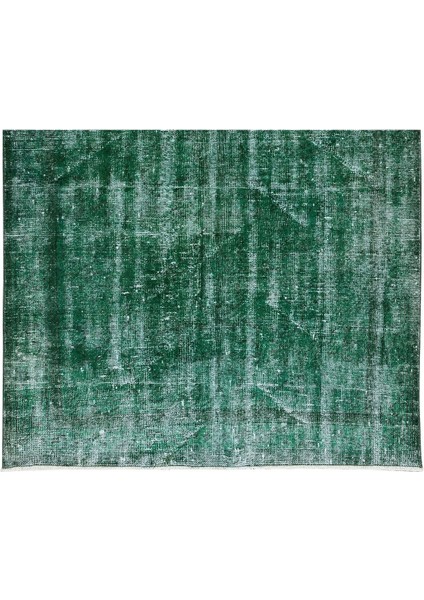 145 x 232 cm El Dokuması Yeniden Boyanmış Eski Türk Halısı, Modern Yeşil El Yapımı Yünlü Halı indirimleri