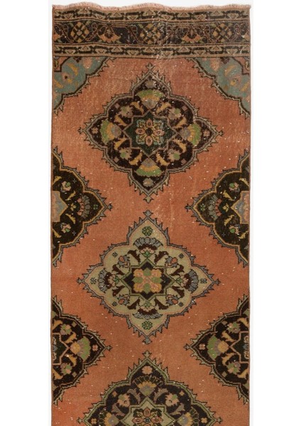 92 x 387 cm Eski Anadolu Köy Yolu Halısı, Yün El Dokuma Halı