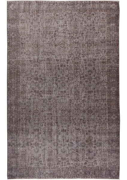 203 x 310 cm El Dokuması Yeniden Boyanmış Eski Türk Halısı, Modern Gri El Yapımı Yünlü Halı fiyatları
