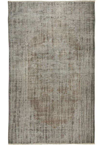 168 x 270 cm Çağdaş Gri Otantik Yünlü Halı, El Dokuması Yeniden Boyanmış Eski Türk Halısı fiyatları
