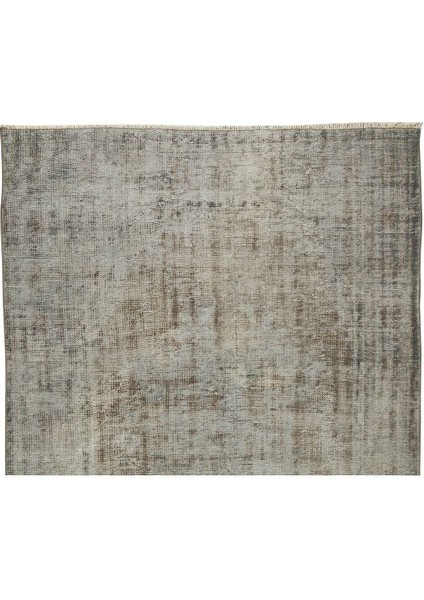 168 x 270 cm Çağdaş Gri Otantik Yünlü Halı, El Dokuması Yeniden Boyanmış Eski Türk Halısı fırsatları